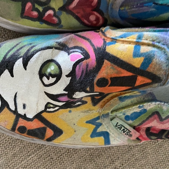 Custom art hand painted Vans unicorn monkey crown 🦄🐒💗👑 Girl or Boy - Picture 3 of 5